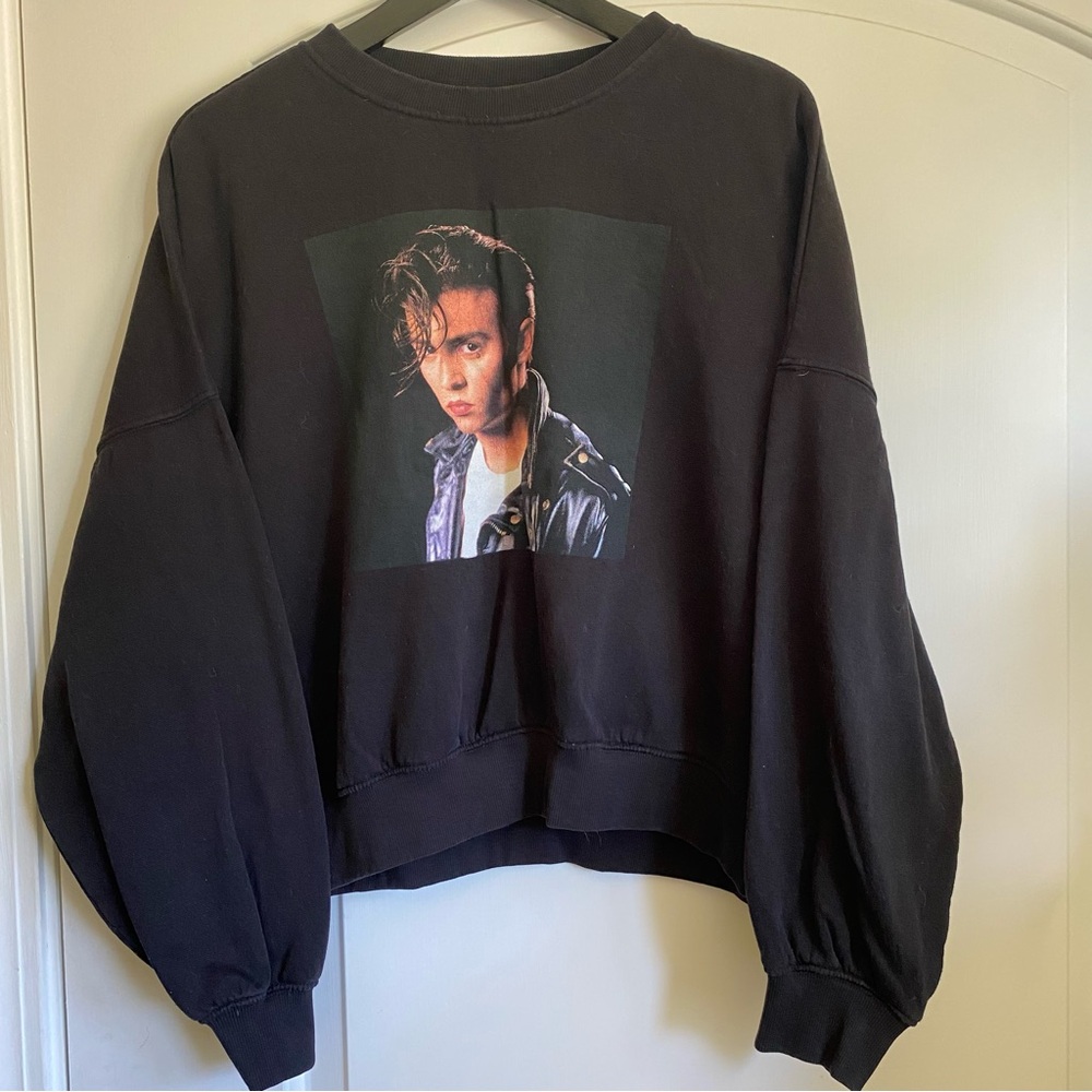 H&M Johnny Depp Cry Baby SweatShirt with a MOTIF